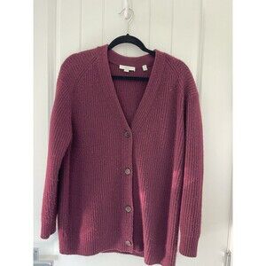 Vince Womens Wool Cashmere V-neck Cardigan Sweater Sz S Long Line Oversized